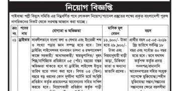 গাইবান্ধা পল্লী বিদ্যুৎ সমিতিতে নিয়োগ বিজ্ঞপ্তি ২০১৯